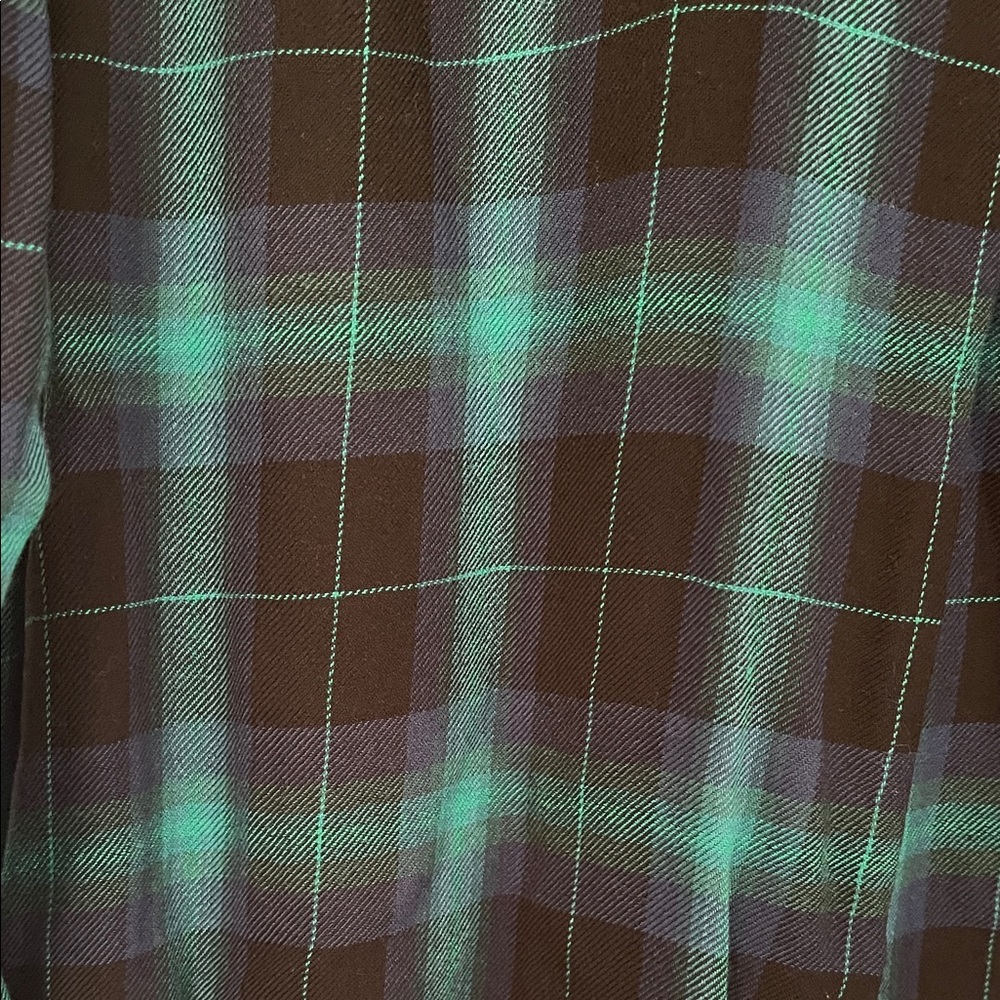 Lucky Brand Black, Blue and Green Plaid Button Down Shirt - Picture 4 of 7
